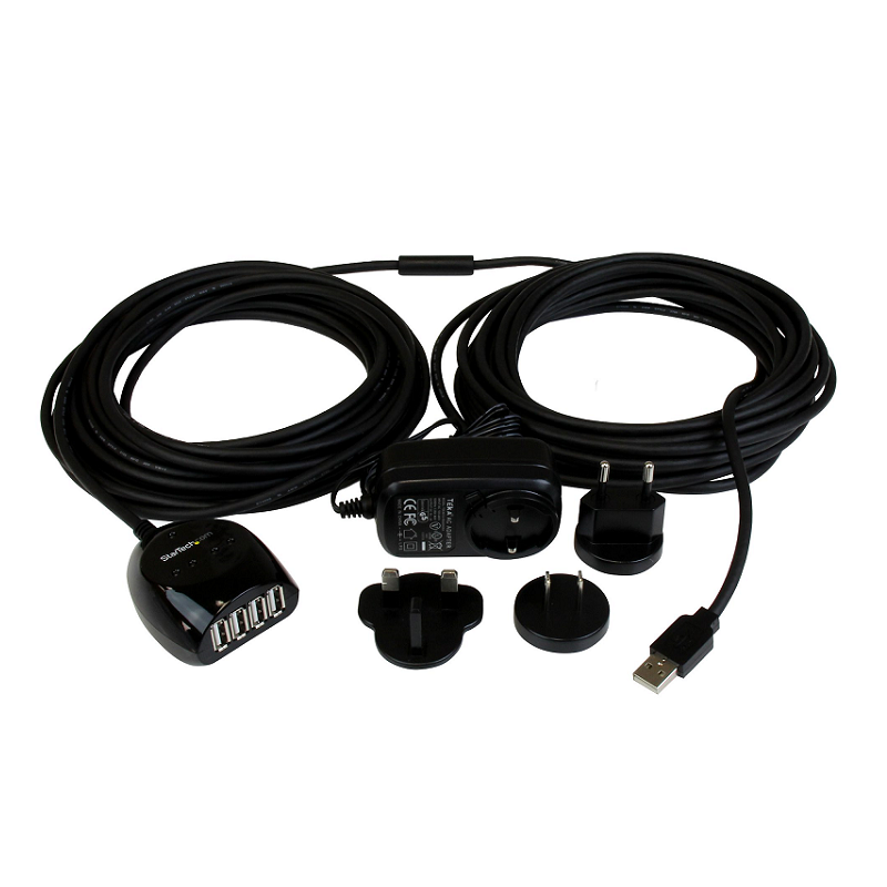 StarTech USB2EXT4P15M 15m USB 2.0 Active Cable with 4 Port Hub